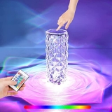 Primesky® Crystal Rose Diamond Table Lamp Acrylic Led Rgb 16 Colors Usb Remote And Touch Control Desk Lamp For Bedroom And Living Room