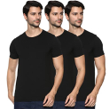 Oobani Men’S Solid Regular Fit Tshirt&Polo (Ob1W21Mhk074_Allblack M)
