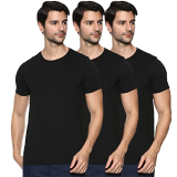 Oobani Men’S Solid Regular Fit Tshirt&Polo (Ob1W21Mhk074_Allblack M)