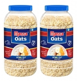 Manna Oats 2Kg (1Kg X 2 Jars) – Gluten Free Steel Cut Rolled Oats. High In Fibre & Protein. Helps Maintain Cholesterol. Good For Diabetics. 100% Natur