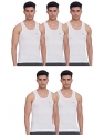 Lux Venus Men’S Cotton Vest (Pack Of 5) (8904209873996_Venus_Wh_Rn_80_White)