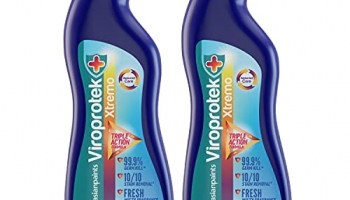 Asian Paints Viroprotek Xtremo Disinfectant Toilet Cleaner Liquid, Kills 99.9% Germs*, Fresh Misty Fragrance – 1L Bottle (Pack Of 2)