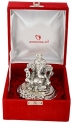 International Gift Silver Pagadi Ganesh God Idol With Luxury Velvet Box Pack