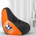 Comfybean Bag With Beans Filled Xxxl- Official: Jack & Mayers Bean Bags – For Young Adults – Max User Height : 5-5.8 Ft.-Weight : 60-70 Kgs(Model: I Am Awake – Black Orange)