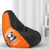 Comfybean Bag With Beans Filled Xxxl- Official: Jack & Mayers Bean Bags – For Young Adults – Max User Height : 5-5.8 Ft.-Weight : 60-70 Kgs(Model: I Am Awake – Black Orange)