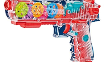 Vgrassp Concept Musical Transparent Glow Gear Gun With 3D Lights And Music Pretend Play Toy Gun For 2 To 5 Year Kids Baby Toy, Multi Color (Transparent Gun)