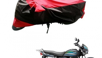 Adroitz Bike Body Cover For Hero Splendor Pro (Black And Red)