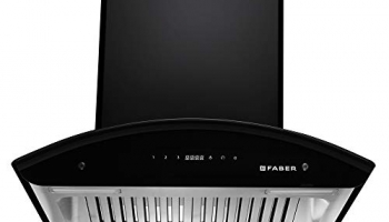 Faber 60 Cm 1500 M³/Hr Auto-Clean Curved Glass Kitchen Chimney (Hood Primus Plus Energy Hc Sc Bk 60, Baffle Filter, Touch Control, Black)