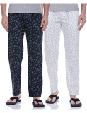 Amazon Brand – Symbol Men’S Printed Regular Fit Pyjamas (Pack Of 2) Pajama Bottom (A2-Sympj-Dur-Po2-02_Navy7&White7_L)