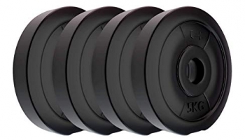 Koxtons Amazon Brand – Koxtons 20 Kg (5 Kgx4) Free Weights Combo, Pvc, Black