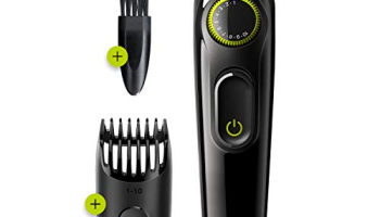 Braun Beard Trimmer Bt3221 And Hair Clipper For Men, Lifetime Sharp Blades, 20 Length Settings, 50Mins Cordless Trimming, Black/Volt Green