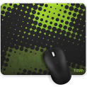 Tizum Mouse Pad/ Computer Mouse Mat With Anti-Slip Rubber Base | Smooth Mouse Control | Spill-Resistant Surface For Laptop, Notebook, Macbook Pro, Gaming, Laser/ Optical Mouse, 9.4”X 7.9”, Black-Green