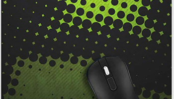 Tizum Mouse Pad/ Computer Mouse Mat With Anti-Slip Rubber Base | Smooth Mouse Control | Spill-Resistant Surface For Laptop, Notebook, Macbook Pro, Gaming, Laser/ Optical Mouse, 9.4”X 7.9”, Black-Green