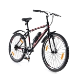 Urban Terrain Ut7000S26 Tokyo City Bike With Complete Accessories, Free Cycling Event & Ride Tracking App By Cultsport (Frame: 18 Inches, Ideal For Unisex, Black – Red)