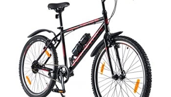 Urban Terrain Ut7000S26 Tokyo City Bike With Complete Accessories, Free Cycling Event & Ride Tracking App By Cultsport (Frame: 18 Inches, Ideal For Unisex, Black – Red)