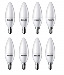 Philips 4-Watt 400-Lumen Frosted Candle E14 Base ( Cool White, Pack Of 12) – Decorative , Ambience For Chandeliers, Wall Lights, Desk Lamps, Floor Lamps