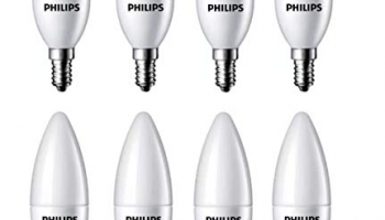Philips 4-Watt 400-Lumen Frosted Candle E14 Base ( Cool White, Pack Of 12) – Decorative , Ambience For Chandeliers, Wall Lights, Desk Lamps, Floor Lamps