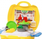 Jiada Ultimate Kid Chef Bring Along Kitchen Cooking Suitcase Set (26 Pieces) – Pretend Play Educational Toys Food