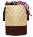 Kuber Industries Metalic Printed Waterproof Canvas Laundry Bag, Toy Storage, Laundry Basket Organizer 45 L (Brown) Ctktc034616
