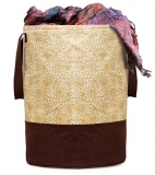 Kuber Industries Metalic Printed Waterproof Canvas Laundry Bag, Toy Storage, Laundry Basket Organizer 45 L (Brown) Ctktc034616