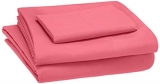 Amazonbasics Kid’S Sheet Set – Soft, Easy-Wash Microfiber Solid – Single, Hot Pink – With Pillow Cover