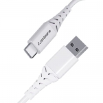 Ambrane 60W / 3A Fast Charging Output Cable With Type-C To Usb For Mobile, Neckband, True Wireless Earphone Charging, 480Mbps Data Sync Speed, 1M Length (Act – Az10, White)