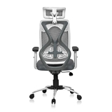 Da Urban® Merlion Office Chair,High Back Mesh Ergonomic Home Office Desk Chair With 3 Years Warranty, Adjustable Armrests,Adjustable Lumbar Support,Smart Tilt Lock Mechanism (Grey)