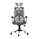 Da Urban® Merlion Office Chair,High Back Mesh Ergonomic Home Office Desk Chair With 3 Years Warranty, Adjustable Armrests,Adjustable Lumbar Support,Smart Tilt Lock Mechanism (Grey)