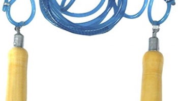 Starx Wooden Handle Skipping Rope, Adult (Blue/Yellow)
