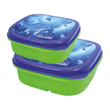 Wonder Plastic Kit Kat Lunch Box Set, 2 Pc Lunch Box Big & Small With Saparate Container & Spoon & Fork, Green Colour, Made In India