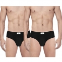 Pepe Jeans Innerwear Men’S Solid Brief (Pack Of 2) (Clb01-02_Black 70-75)