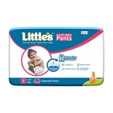 Little’S Baby Pants Diapers With Wetness Indicator And 12 Hours Absorption, Small (S), 4 – 8 Kg, 42 Count