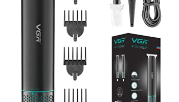 Vgr V-250 Professional Cordless Hair Trimmer With Usb Charging, Rotary On/Off Switch, Stainless Steel Blades, On/Off Button, 4 Guide Combs For Men Runtime: 300 Minutes, 1200 Mah Li-Ion Battery