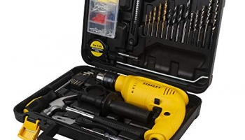 Stanley Sdh600Kp-In Diy 13 Mm Hammer Drill Machine And Hand Tool Kit For Home And Professional Use (120-Pieces) – Includes Hammer Drill, Hammer, Utility Knife And Measurement Tape, 1 Year Warranty