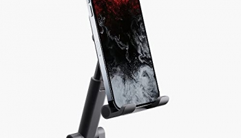 Ambrane Mobile Holding Stand, 180° Perfect View, Height Adjustment, Wide Compatibility, Multipurpose, Anti-Skid Design (Twistand, Black)