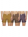 Diverse Men’S Cotton Boxer Shorts (Pack Of 3) (Dcmbs01Sc14L34-269_Multicolor_Small_Grey, Brown, Mustard_S)