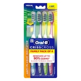 Oral B Criss Cross – Family Pack Of 4 Toothbrushes – Medium