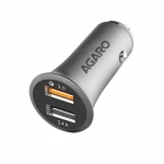 Agaro 5.4 A Usb Dual Port Quick Car Charger (Qualcomm Certified) For All Smartphones & Tablets – Grey
