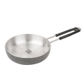 Taluka Aluminum Black Coated Designer Frypan, 13.7″ X 6.2″ X 1.7″, Black & Silver