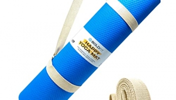 Boldfit Yoga Mat For Women And Men With Carry Strap Eva Material 4Mm Extra Thick Exercise Mat For Workout Yoga Fitness Pilates And Meditation, Anti Tear Anti Slip For Home & Gym Use – Blue