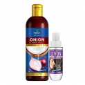 Parachute Advansed Onion Hair Oil, Hair Growth Oil, Reduces Hairfall, 200Ml & Livon Hair Serum For Dry And Rough Hair, 24-Hour Frizz-Free Smoothness, 50 Ml
