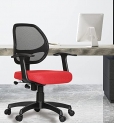 Da Urban® Airex Mid-Back Revolving Mesh Ergonomic Chair For Home & Office With Tilt Lock Mechanism, Armrest & High Comfort Seating (Red)