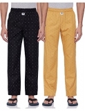 Amazon Brand – Symbol Men’S Regular Fit Pajama Bottom (A2-Sympj-Dur-Po2-01_Black&Mustard_M)