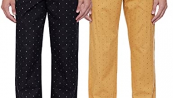 Amazon Brand – Symbol Men’S Regular Fit Pajama Bottom (A2-Sympj-Dur-Po2-01_Black&Mustard_M)