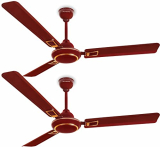 Longway Starlite Deco 1200Mm/48 Inch High Speed Anti-Dust Decorative 5 Star Rated Ceiling Fan 400 Rpm With 2 Year Warranty (Brown, Pack Of 2)