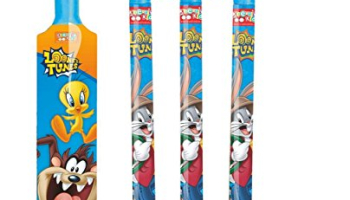 Zitto Looney Tunes Mini Cricket Set With 1 Plastic Bat And Ball, 3 Wickets, Base And Bail, Multicolour