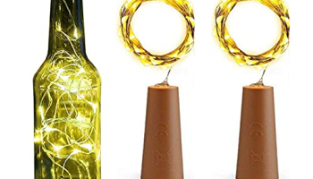 Niyamax Pack Of 1 Wine Bottle Cork Copper Wire String Lights (2 Meter 20 Led In Each) – Indoor Outdoor Light Decoration For Home Birthday Party, Medium