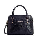 Lino Perros Black Coloured Croco Handbag