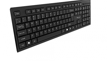 Quantum Qhm-7406 Full-Sized Keyboard With (₹) Rupee Symbol, Hotkeys And 3-Pieces Led Function For Desktop/Laptop/Smart Tv Spill-Resistant Wired Usb Keyboard With 10 Million Keystrokes Lifespan (Black)