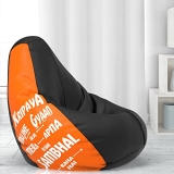 Comfybean Bag With Beans Filled Xxl- Official: Jack & Mayers Bean Bags – For Teenagers – Max User Height : 4.5-5 Ft.-Weight : 45-50 Kgs(Model: Kripya Mujhe Gyaan Na Do – Orange Black)